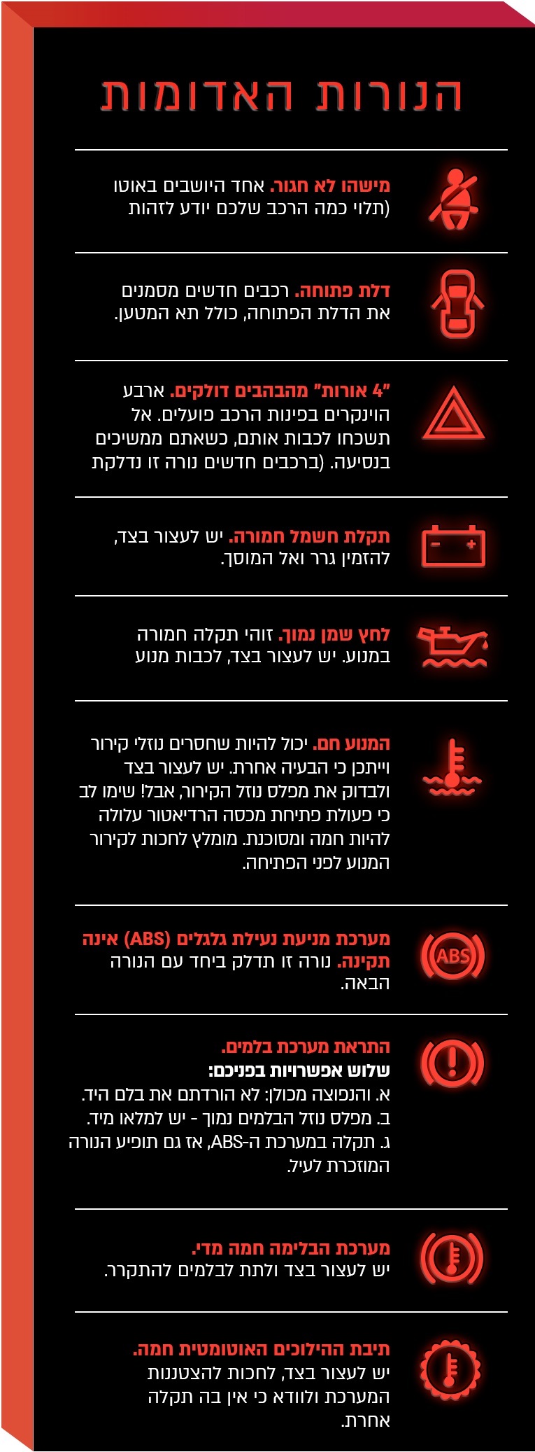 נורות אדומות - ביטוח ישיר